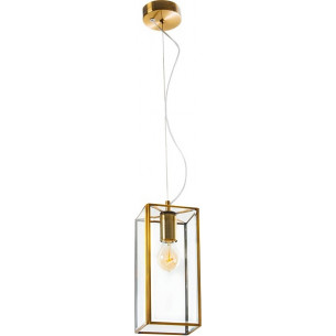 Strike 13 transparent&amp;brass glass pendant lamp