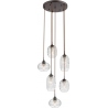 Envo 53 transparent glass pendant lamp with 6 lights