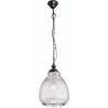 Stylowa Lampa szklana wisząca retro Lonna 27 przezroczysta z dekoracyjnym kloszem