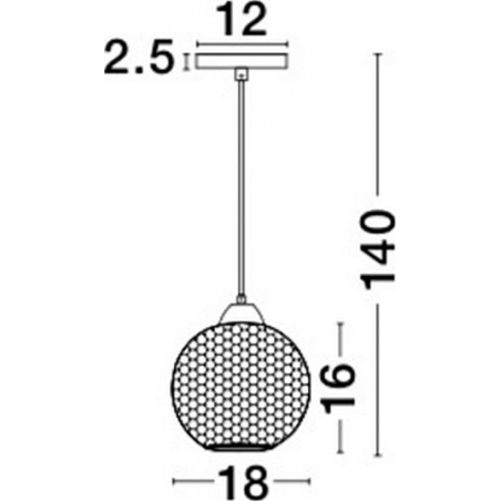 Boll 18 grey glass ball pendant lamp