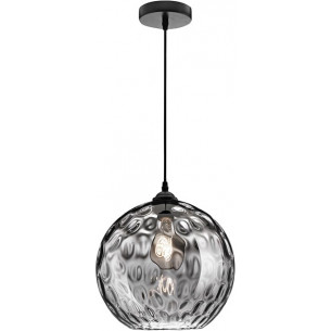 Elegancka Lampa szklana kula wisząca Labda II czarna nad stół