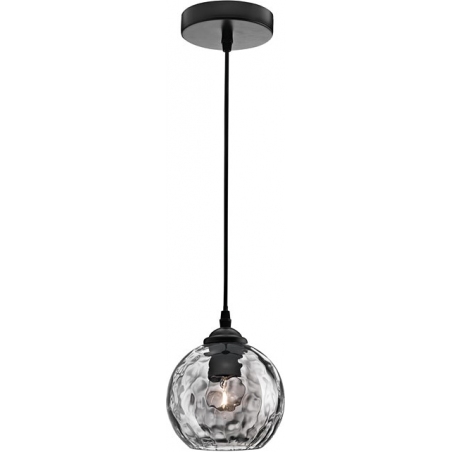 Elegancka Lampa wisząca szklana kula dekoracyjna Perlage 14 czarna nad stół