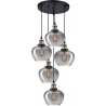 Tamigo 50 black glass pendant lamp with 5 lights
