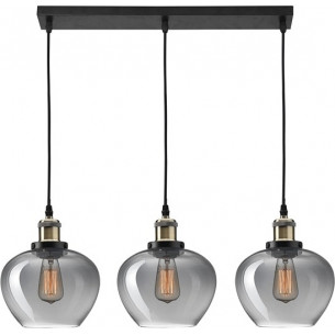 Tamigo 80 black glass triple pendant lamp