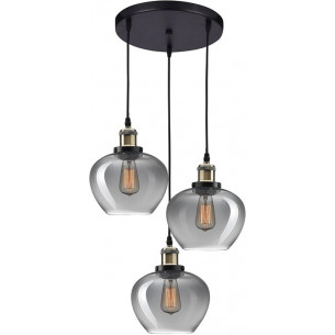 Tamigo 35 black glass triple pendant lamp