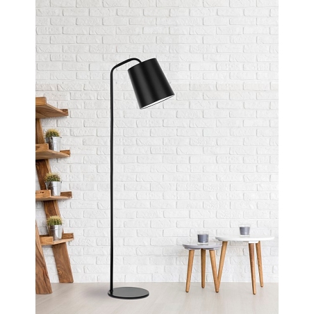Simple black loft floor lamp