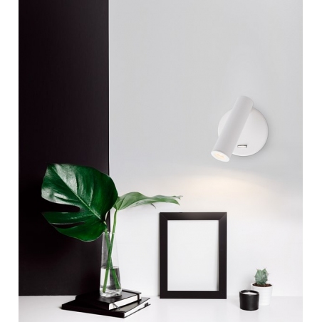 Bento LED white adjustable wall lamp with switch
