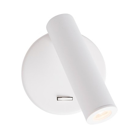 Stylowy Kinkiet regulowany z włącznikiem Bento LED biały do sypialni.