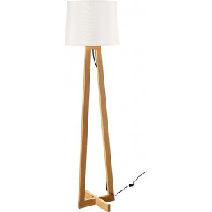 Fenil 31 white&wood scandinavian floor lamp with shade