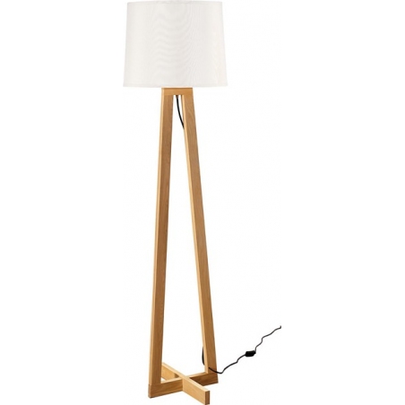 Fenil 31 white&amp;wood scandinavian floor lamp with shade