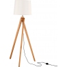 Stylowa Lampa podłogowa trójnóg skandynawski Loko 45 biało-drewniana do salonu i sypialni