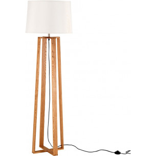 Fenil 38 white&wood scandinavian floor lamp with shade