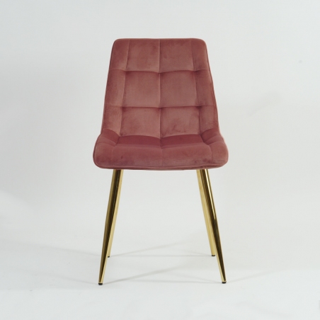 Chic Velvet Gold pink quilted chair with gold legs Signal