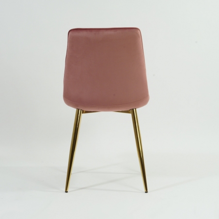 Stylowe Krzesło pikowane na złotych nogach Chic Velvet Gold Antyczny róż Signal do jadalni, salonu i kuchni.