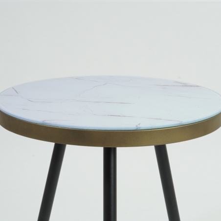 Vega 45 white marble&amp;black round coffee table Signal