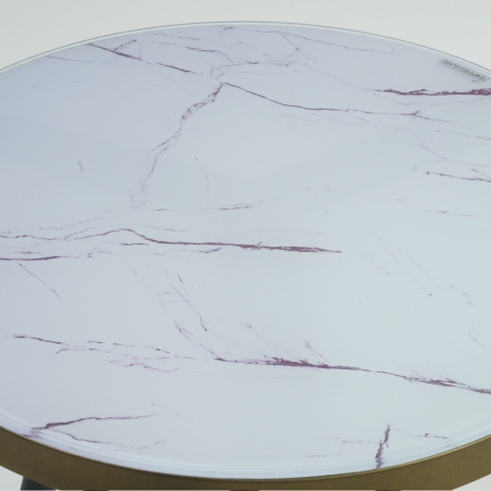 Vega 45 white marble&amp;black round coffee table Signal