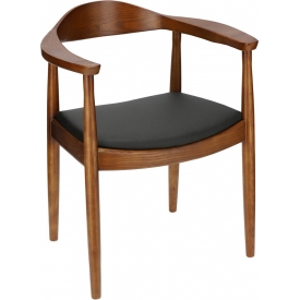 Designerskie Krzesło drewniane z podłokietnikami President Brązowe D2.Design do jadalni i salonu.