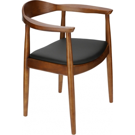Designerskie Krzesło drewniane z podłokietnikami President Brązowe D2.Design do jadalni i salonu.