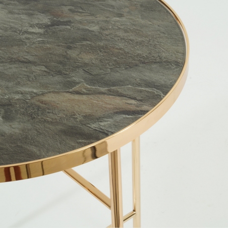 Ibiza 42 gold glass coffee table with marble effect Signal