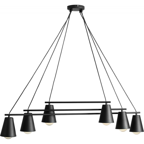 Arte 111 black loft pendant lamp with 6 lights Aldex