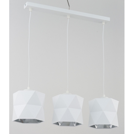 Stylowa Lampa wisząca listwa geometryczna Siro biało-srebrna Tk Lighting do salonu i sypialni