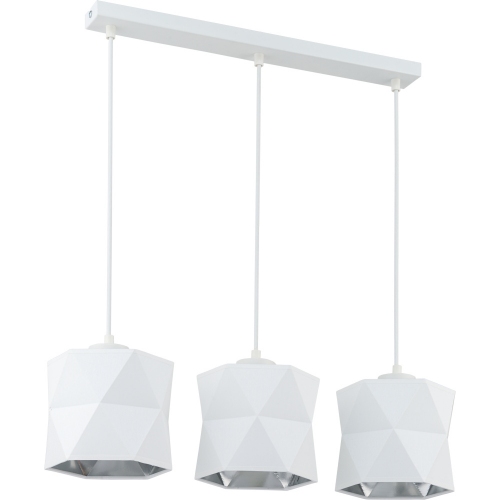 Stylowa Lampa wisząca listwa geometryczna Siro biało-srebrna Tk Lighting do salonu i sypialni