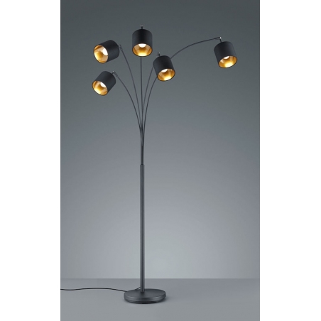 Tommy black tall floor lamp with 5 lights Trio
