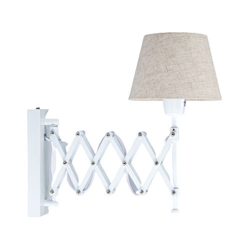 Bristol white&amp;grey rustic wall lamp with arm and shade Auhilon