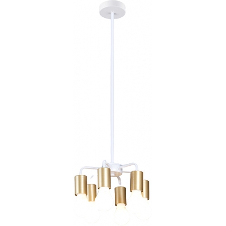 Inga white&amp;gold glamour pendant lamp with 6 lights Auhilon