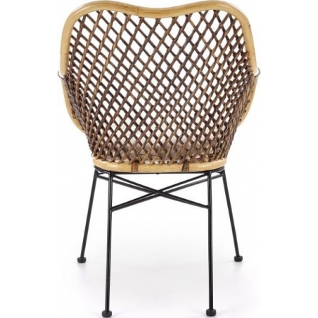K336 dark brown rattan chair with armrests Halmar