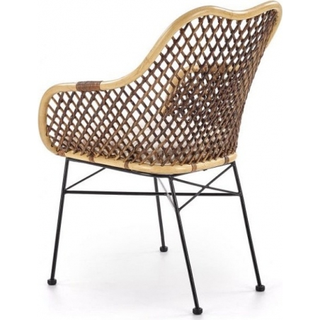 K336 dark brown rattan chair with armrests Halmar