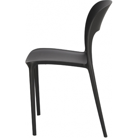 Nowoczesne Krzesło plastikowe Flexi Czarne Intesi do jadalni i salonu.