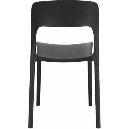 Nowoczesne Krzesło plastikowe Flexi Czarne Intesi do jadalni i salonu.
