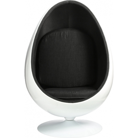 Fotel obrotowy designerski Ovalia Chair biało-czarny D2.Design
