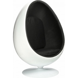 Fotel obrotowy designerski Ovalia Chair biało-czarny D2.Design