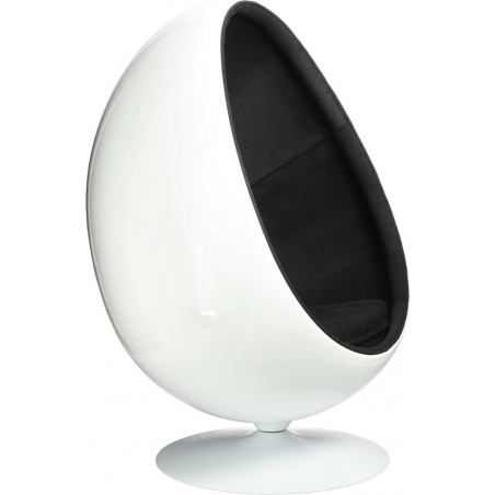 Fotel obrotowy designerski Ovalia Chair biało-czarny D2.Design