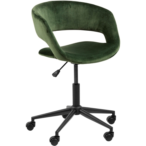 Grace VIC forest green velvet office chair Actona