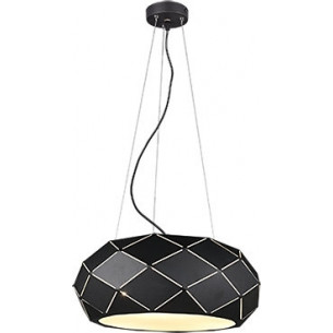 Stylowa Lampa wisząca geometryczna Zandor 50 Czarna Trio do salonu, sypialni i przedpokoju.