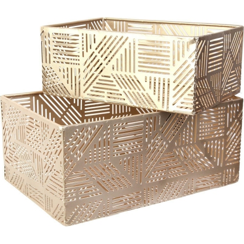 Amiable gold set of glamour storage boxes Intesi