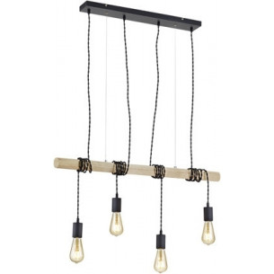 Brody black wooden beam pendant lamp Trio