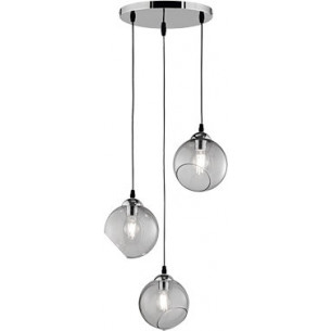 Clooney III smoke glass balls pendant lamp Trio