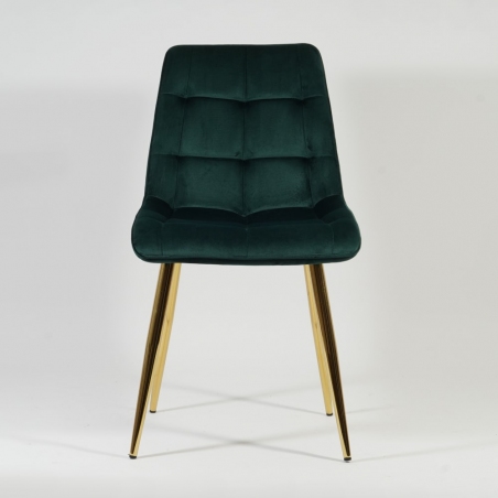 Chic Velvet Gold green quilted chair with gold legs Signal