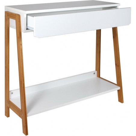 Rosemary 84 white scandinavian console table with drawer Intesi