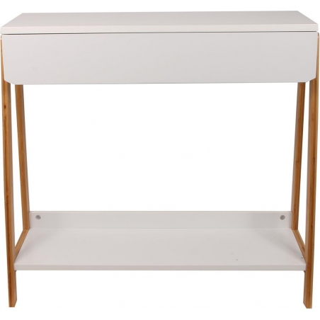 Rosemary 84 white scandinavian console table with drawer Intesi