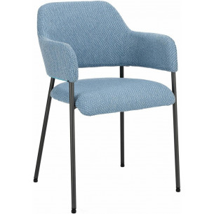 Gato blue upholstered chair with armrests Intesi