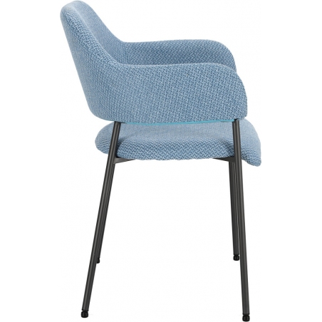 Wygodne Krzesło fotelowe tapicerowane Gato niebieskie Intesi do kuchni i salonu.