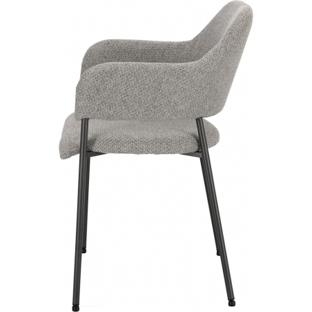 Gato light grey upholstered chair with armrests Intesi