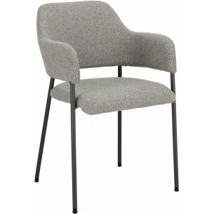 Gato light grey upholstered chair with armrests Intesi