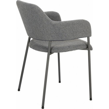 Gato dark grey upholstered chair with armrests Intesi
