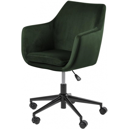Stylowe Krzesło biurowe welurowe Nora VIC zielone Actona do domowego biura lub gabinetu.